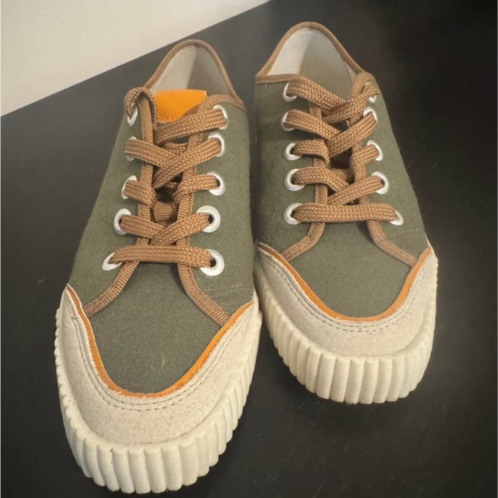 Olive green sneakers